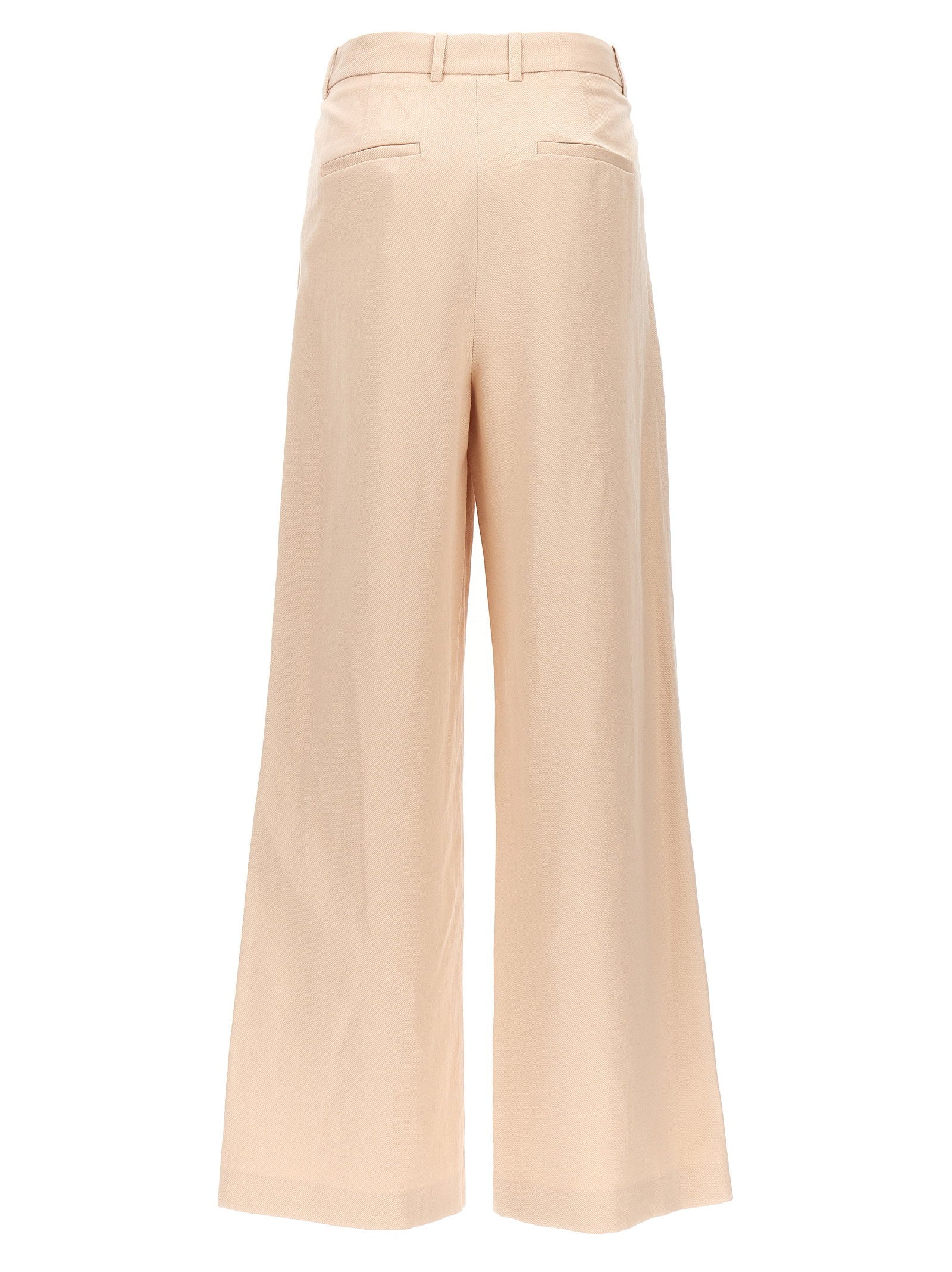 Loulou De Saison Cotton-Linen Blend Trousers — Beige, view 2