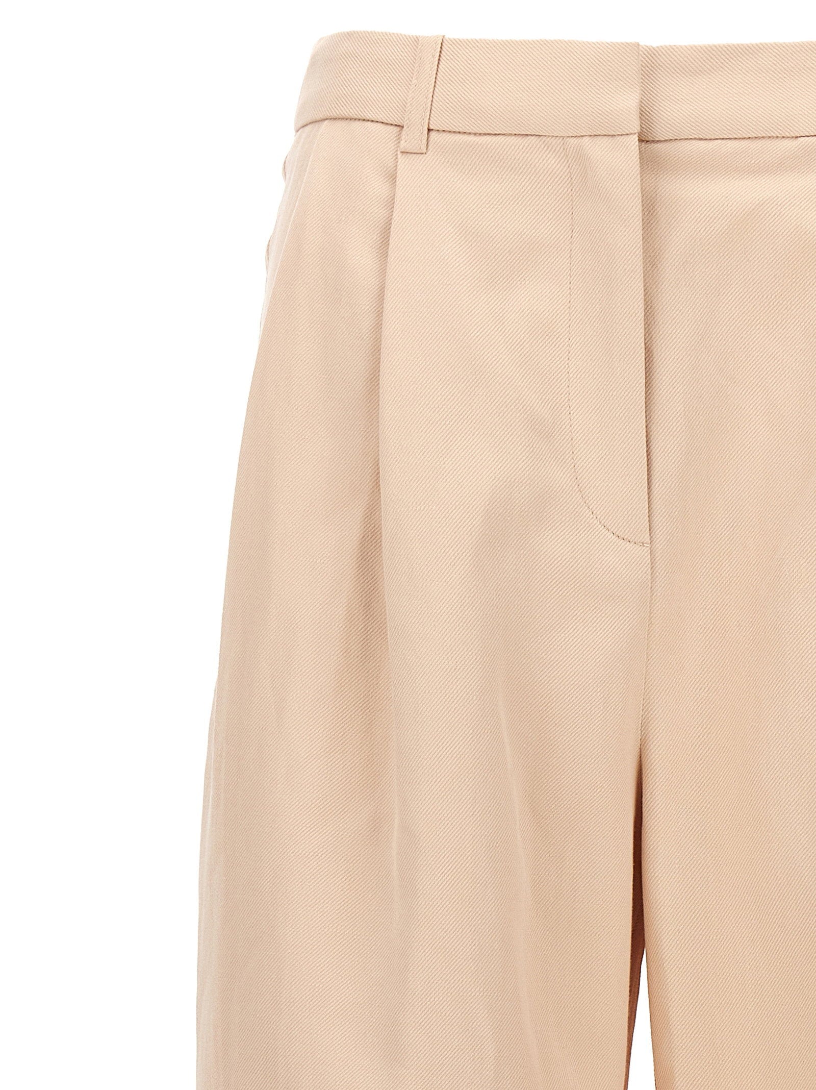 Loulou De Saison Cotton-Linen Blend Trousers — Beige, view 3