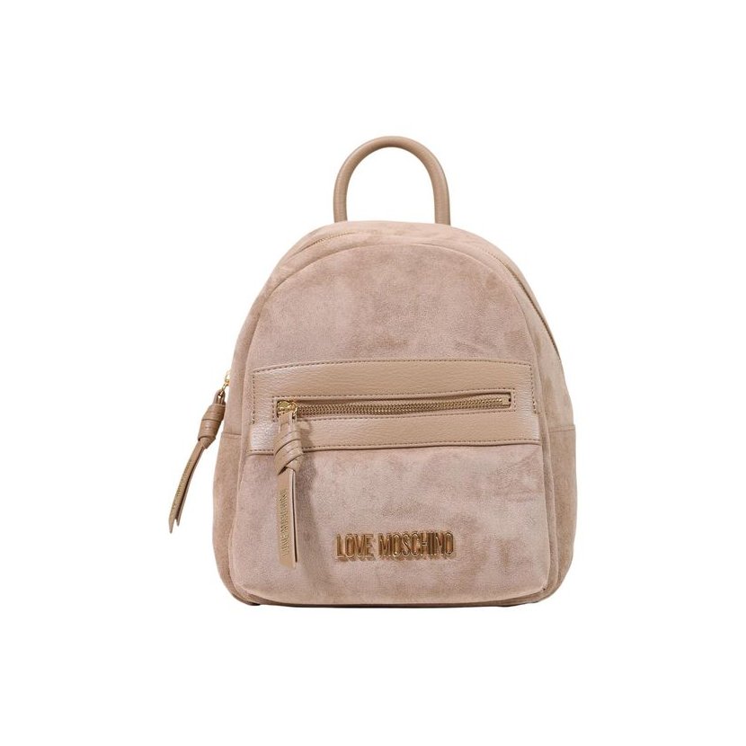 Love Moschino Suede-Effect Polyester Backpack — Beige by Love Moschino