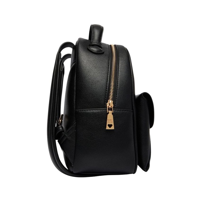 Love Moschino Gold-Tone Heart Detail Backpack — Black, view 4