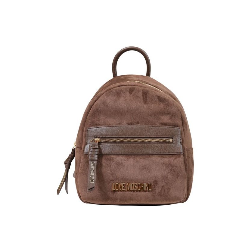 Love Moschino Suede-Effect Polyester Backpack — Brown by Love Moschino
