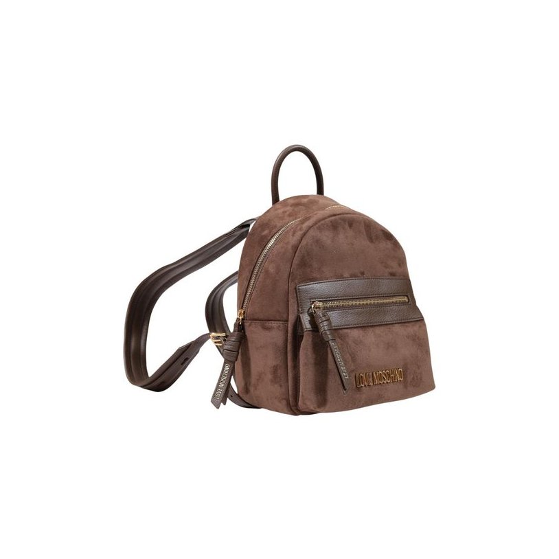 Love Moschino Suede-Effect Polyester Backpack — Brown, view 2
