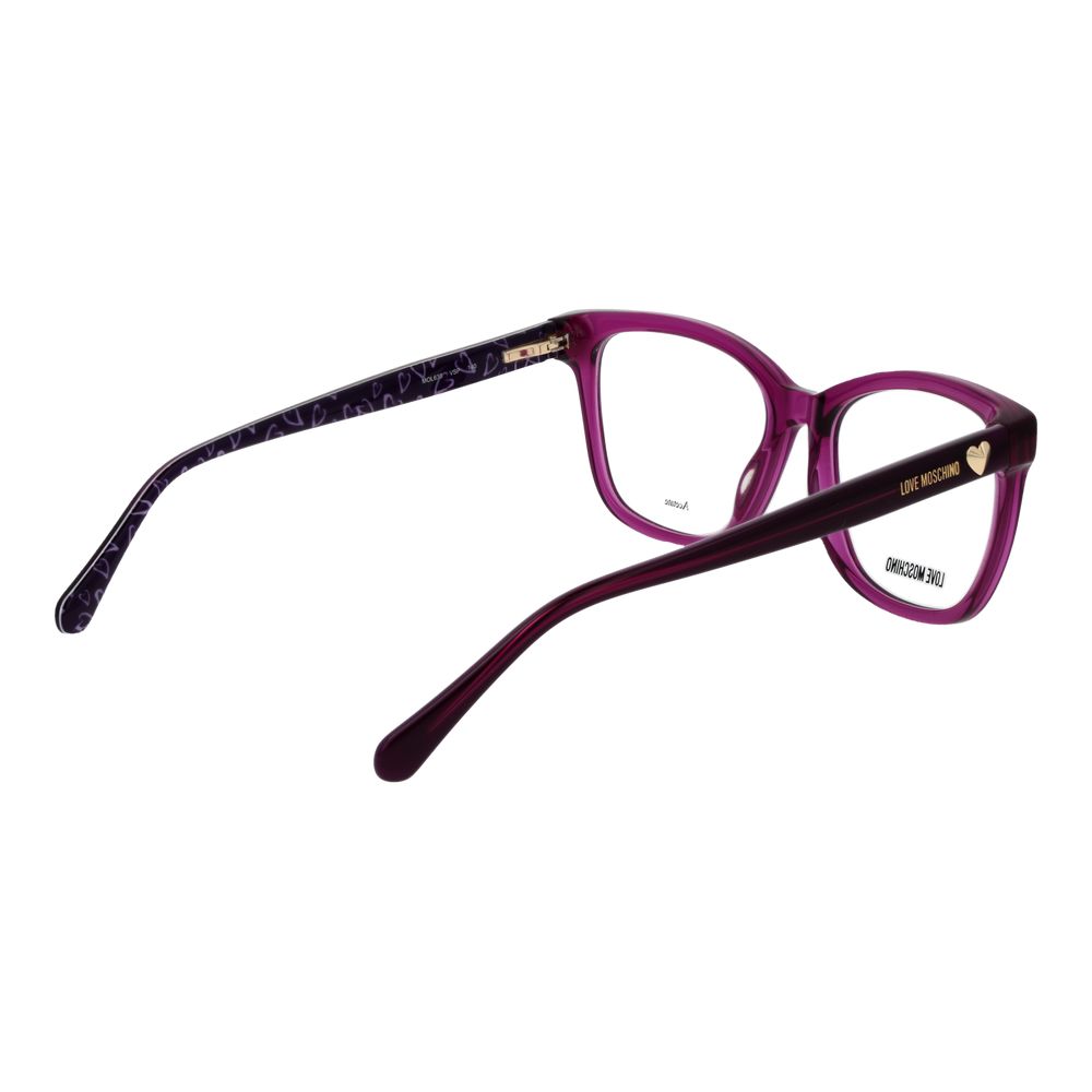 Love Moschino MO-1065574 Acetate Square-Frame Eyeglasses — Purple, view 3