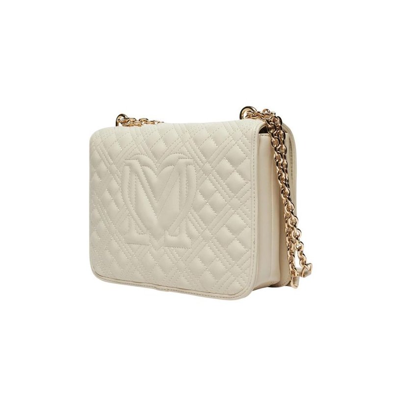 Love Moschino Quilted Polyurethane Shoulder Bag — Beige, view 4