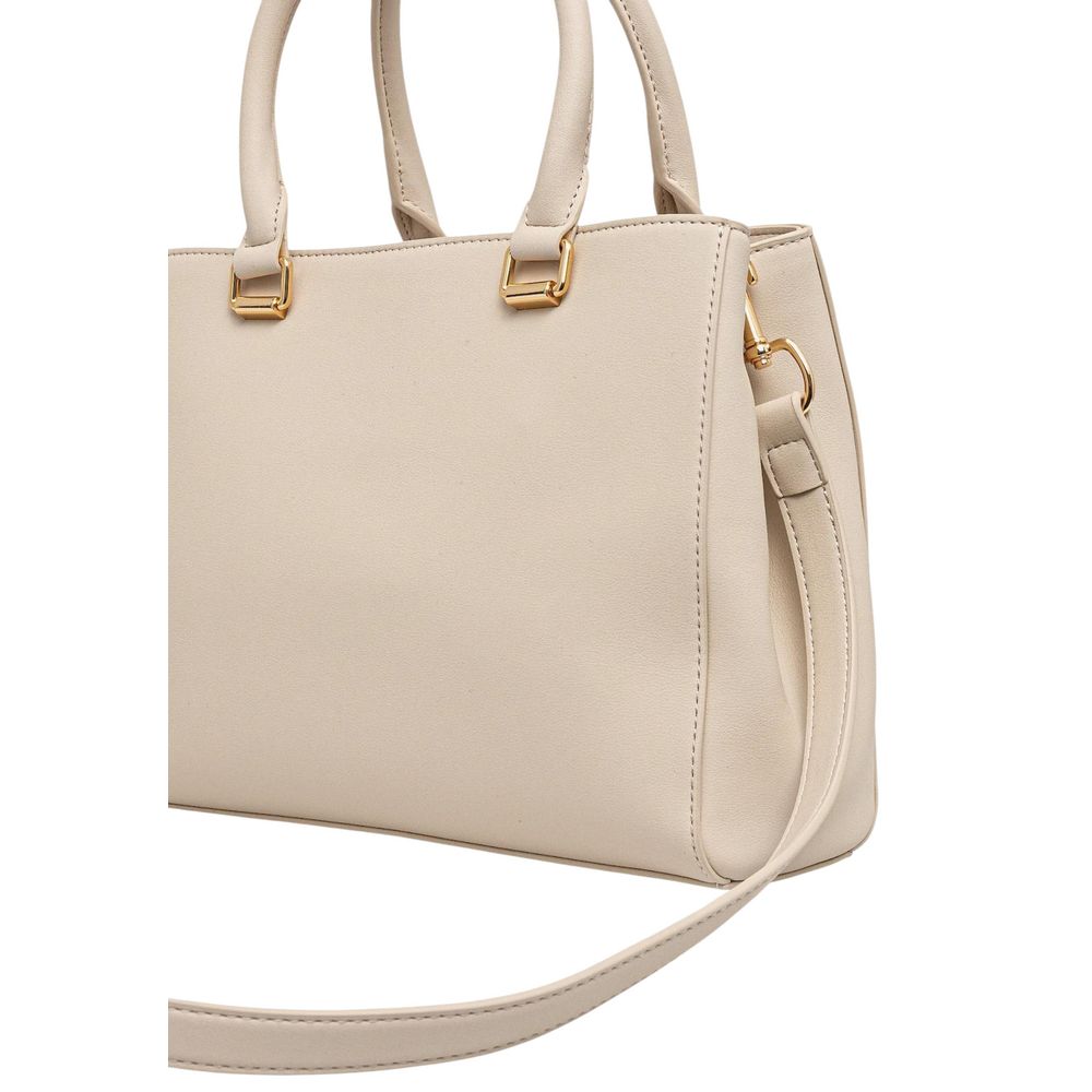 Love Moschino Logo-Embossed Polyurethane Shoulder Bag — Beige, view 4
