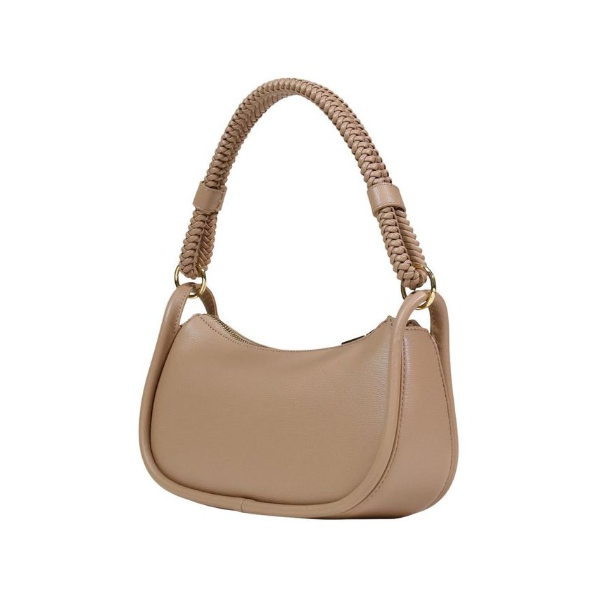 Love Moschino Embossed Logo Heart Shoulder Bag — Beige, view 4