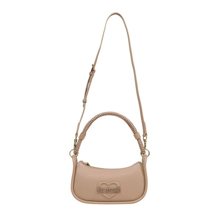 Love Moschino Embossed Logo Heart Shoulder Bag — Beige, view 5