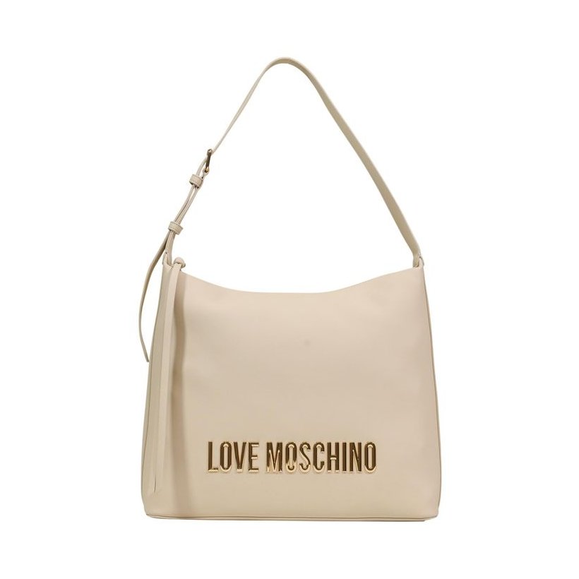 Love Moschino Logo-Embossed Polyurethane Shoulder Bag — Beige by Love Moschino