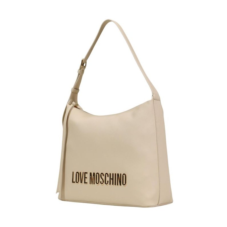 Love Moschino Logo-Embossed Polyurethane Shoulder Bag — Beige, view 2