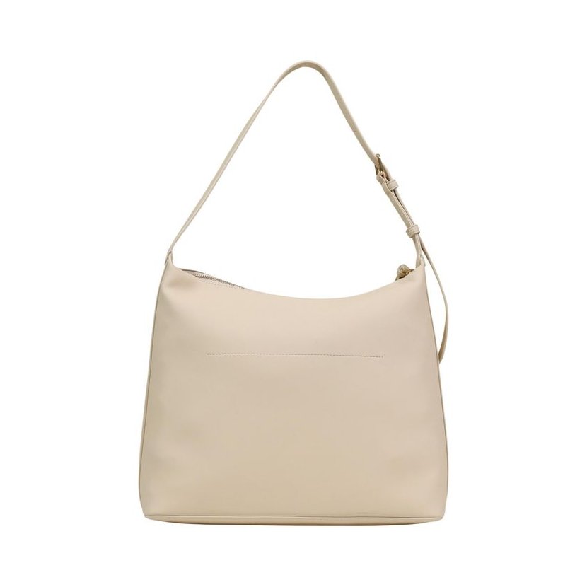 Love Moschino Logo-Embossed Polyurethane Shoulder Bag — Beige, view 3