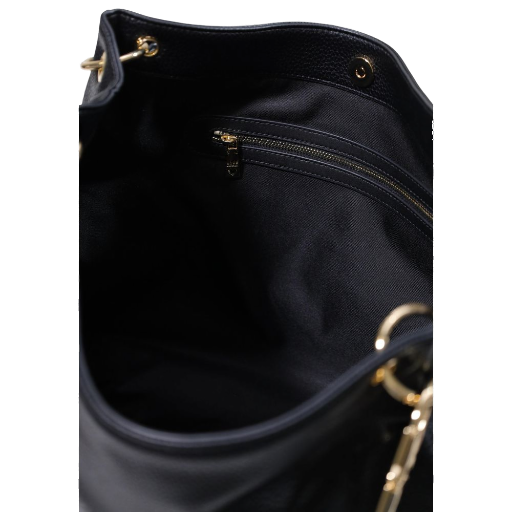 Love Moschino Textured Polyurethane Shoulder Bag — Black, view 5