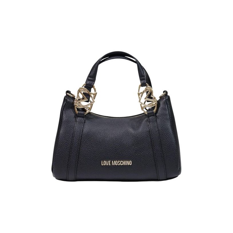Love Moschino Pebbled Polyurethane Shoulder Bag — Black by Love Moschino