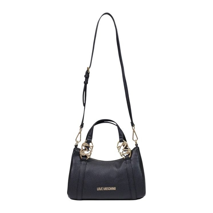 Love Moschino Pebbled Polyurethane Shoulder Bag — Black, view 4