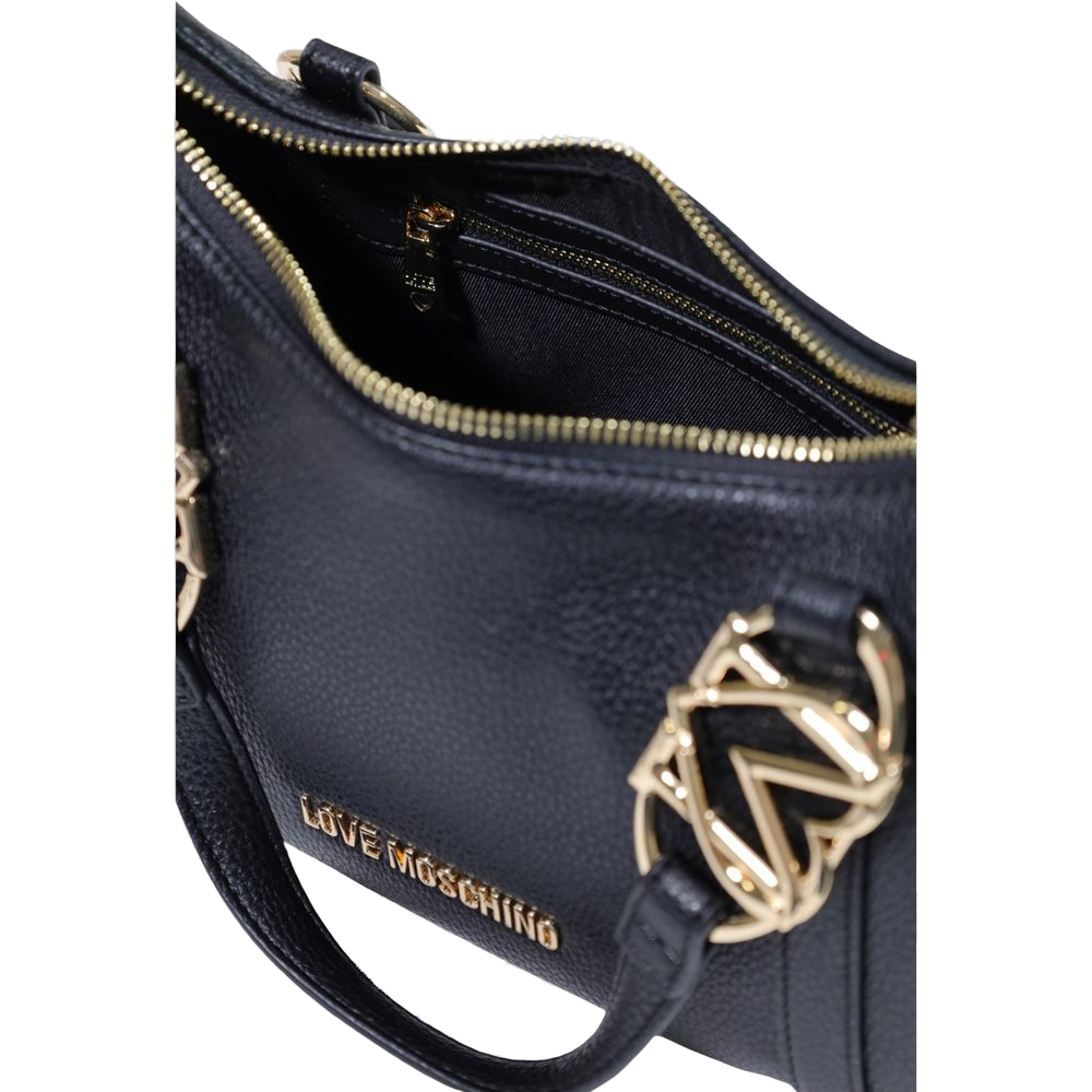 Love Moschino Pebbled Polyurethane Shoulder Bag — Black, view 5