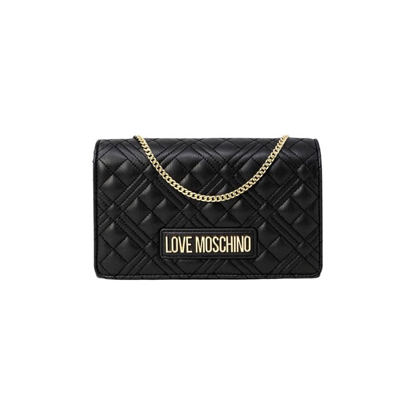 Love Moschino Quilted Polyurethane Shoulder Bag — Black by Love Moschino