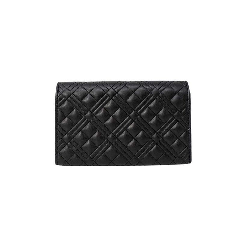 Love Moschino Quilted Polyurethane Shoulder Bag — Black, view 2