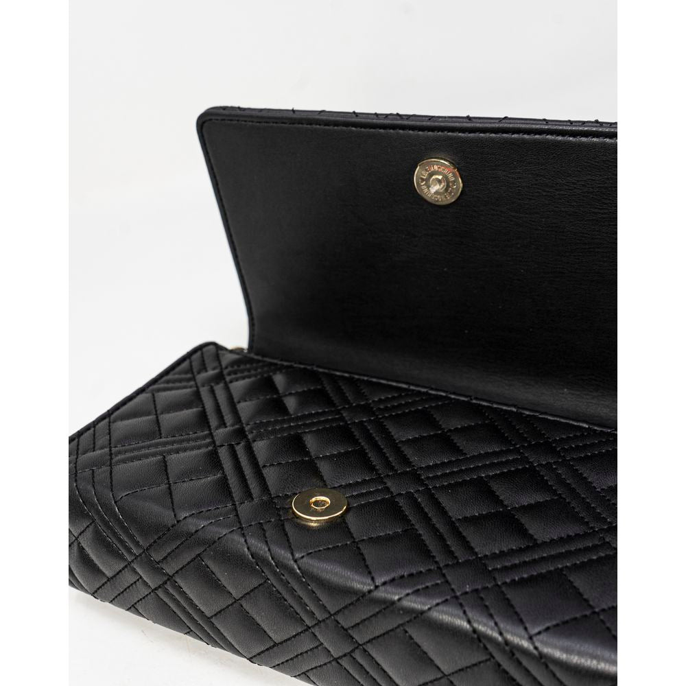 Love Moschino Quilted Polyurethane Shoulder Bag — Black, view 4