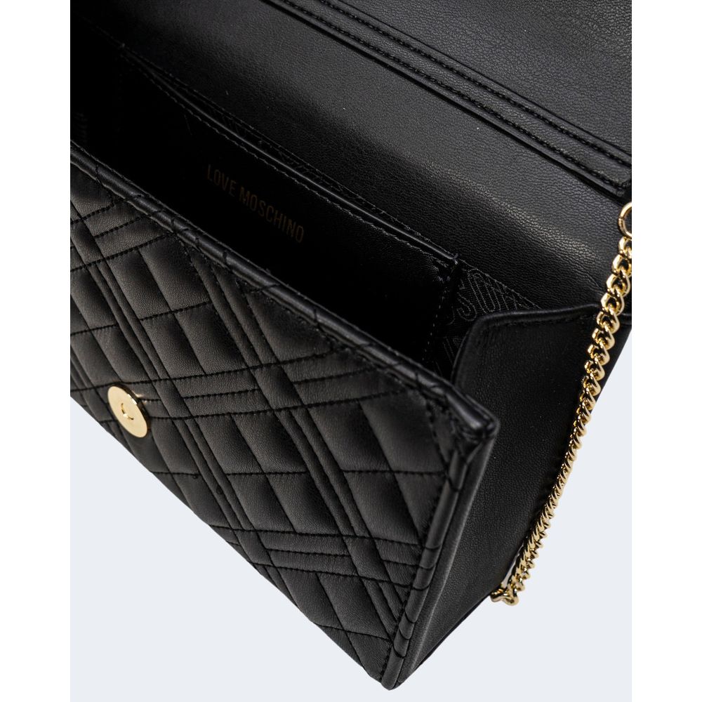 Love Moschino Quilted Polyurethane Shoulder Bag — Black, view 5