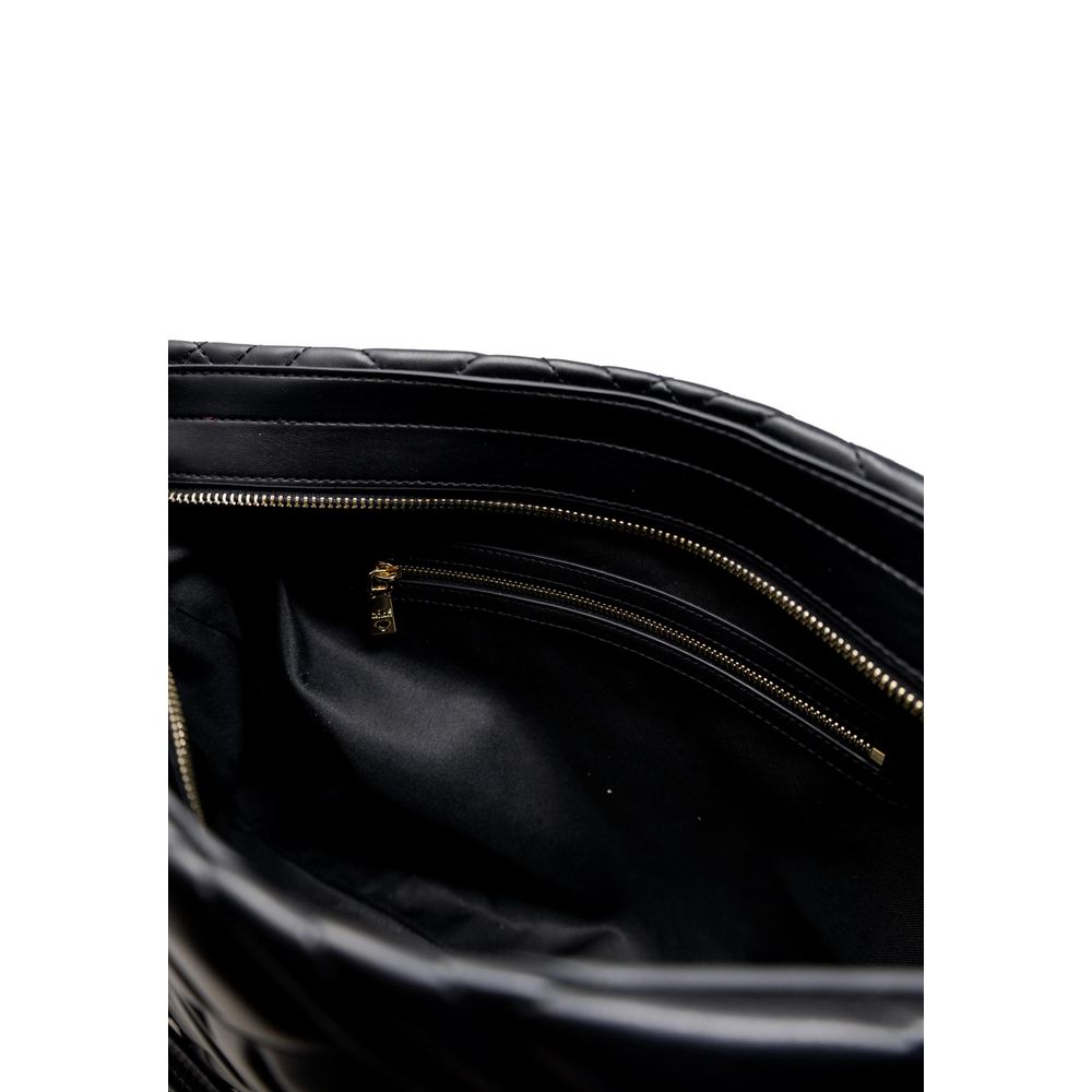 Love Moschino Quilted Polyurethane Shoulder Bag — Black, view 4