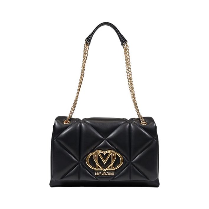 Love Moschino Quilted Polyurethane Shoulder Bag — Black by Love Moschino