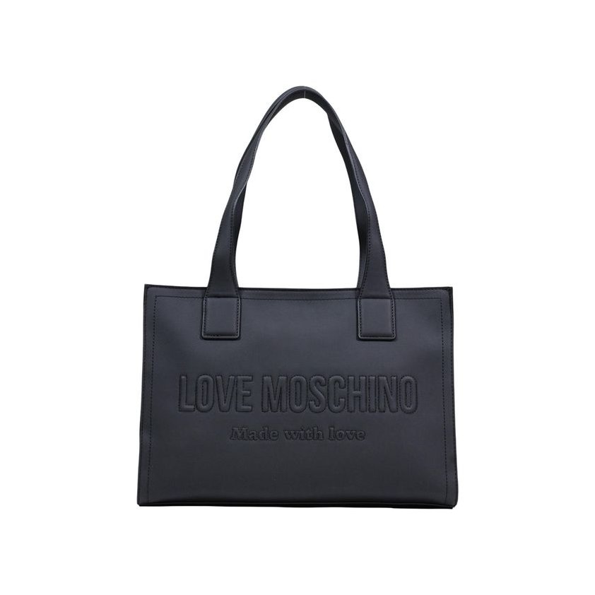Love Moschino Embossed Logo Shoulder Bag — Black by Love Moschino