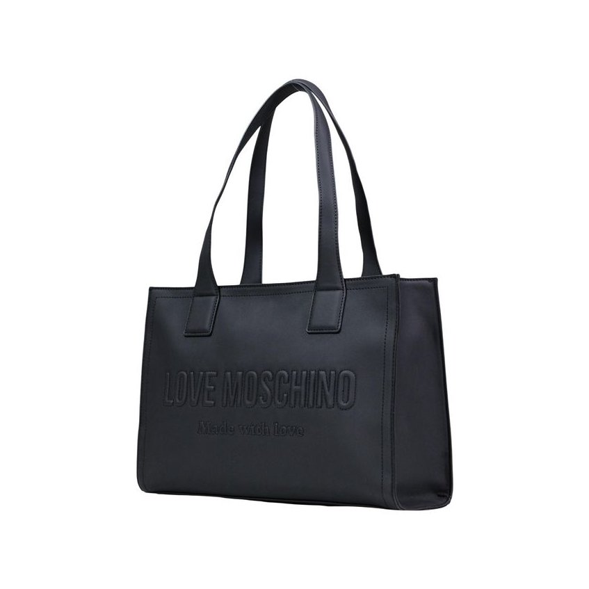 Love Moschino Embossed Logo Shoulder Bag — Black, view 2