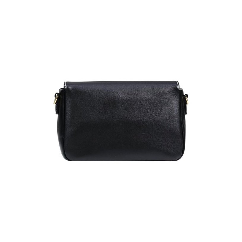 Love Moschino Logo-Embossed Polyurethane Shoulder Bag — Black, view 3