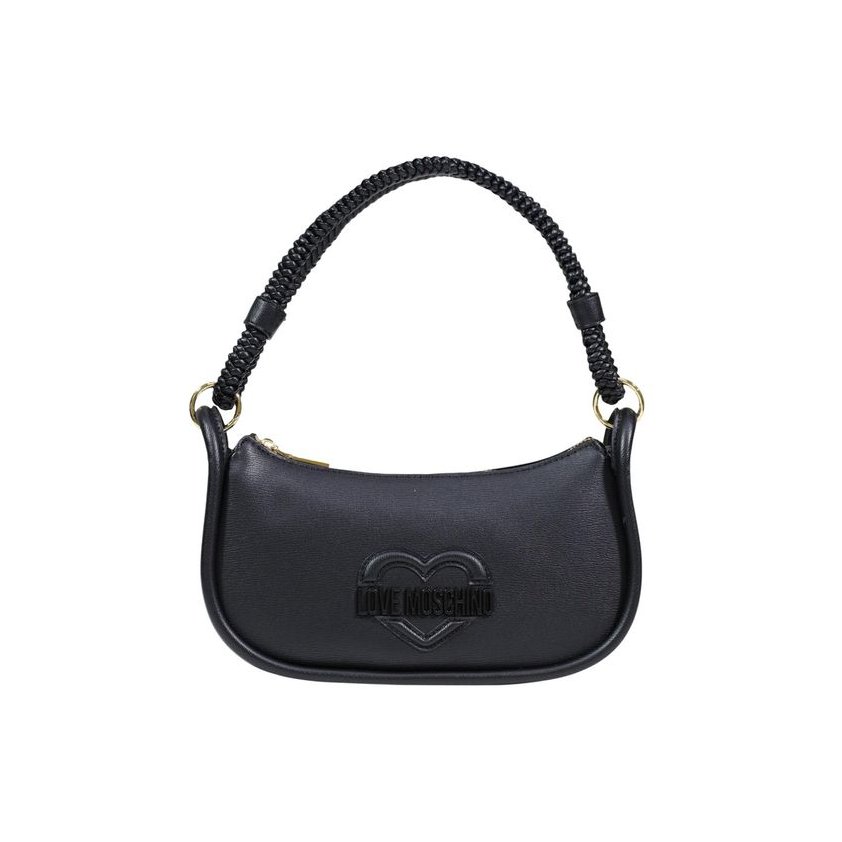 Love Moschino Embossed Logo Shoulder Bag — Black by Love Moschino
