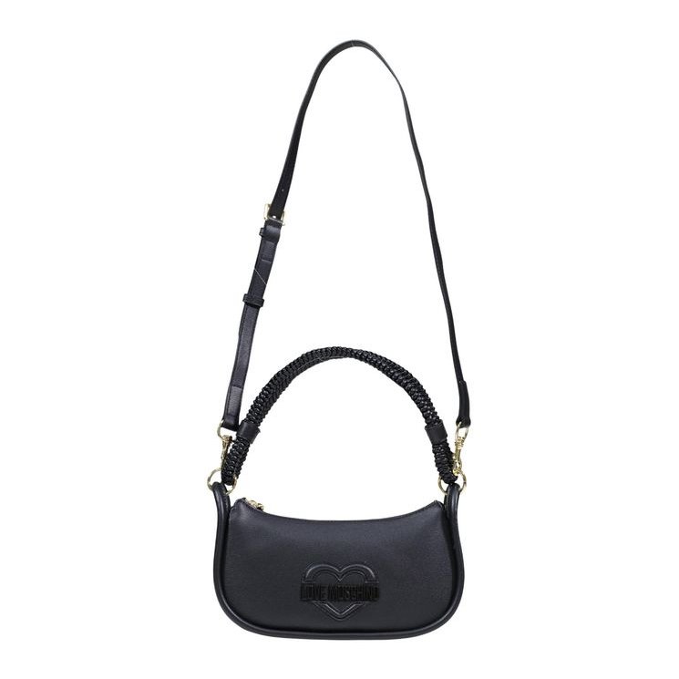 Love Moschino Embossed Logo Shoulder Bag — Black, view 5