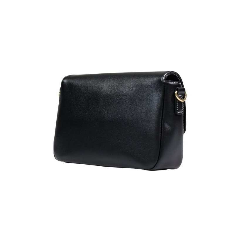 Love Moschino Logo-Embossed Polyurethane Shoulder Bag — Black, view 4