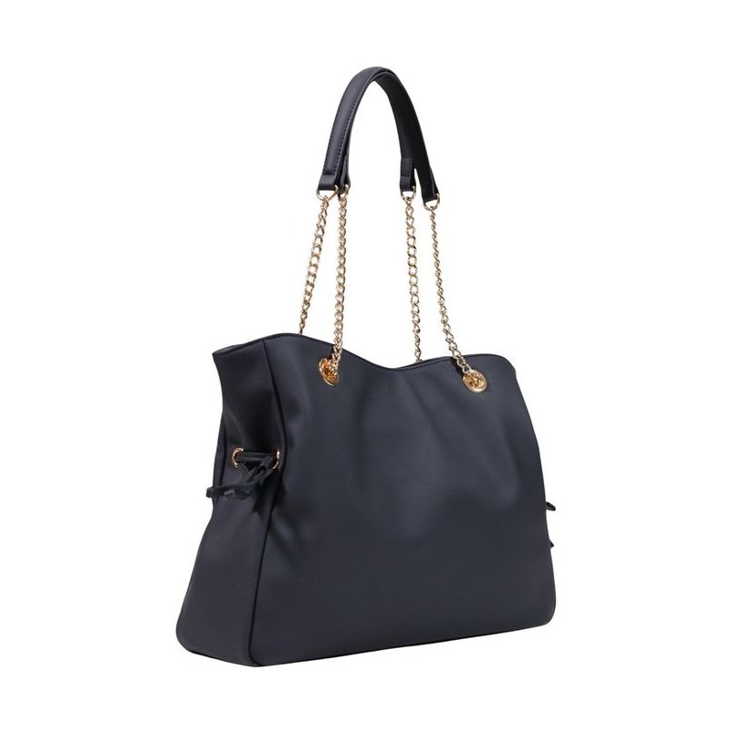 Love Moschino Logo-Embellished Polyurethane Shoulder Bag — Black, view 3