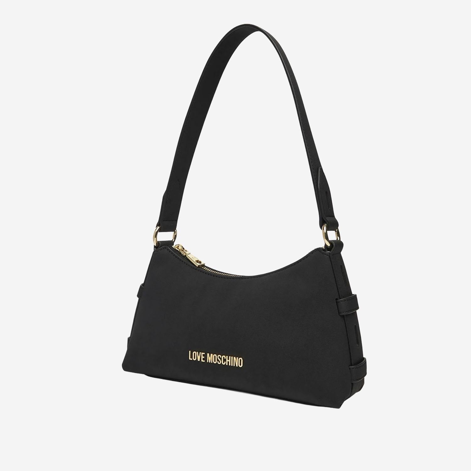 Love Moschino Logo-Embroidered Quilted Shoulder Bag — Black, view 3