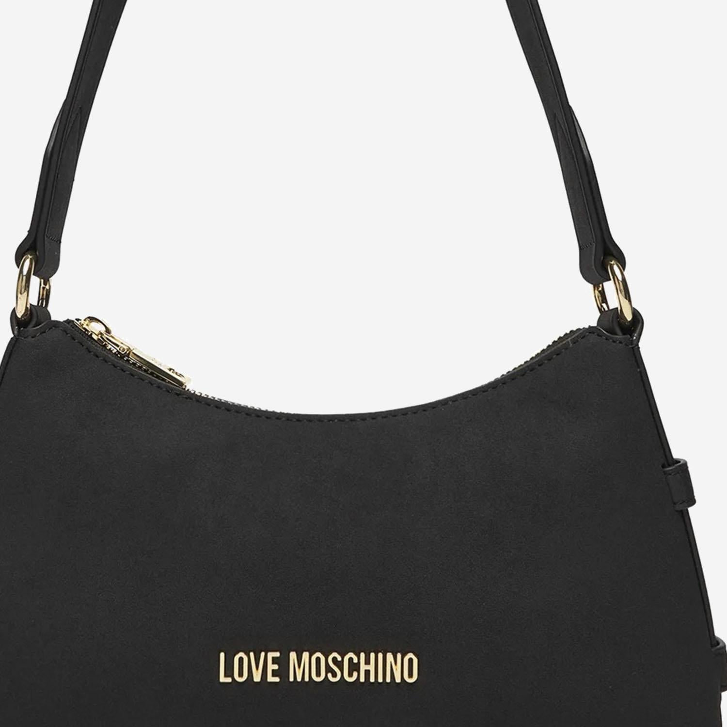 Love Moschino Logo-Embroidered Quilted Shoulder Bag — Black, view 4