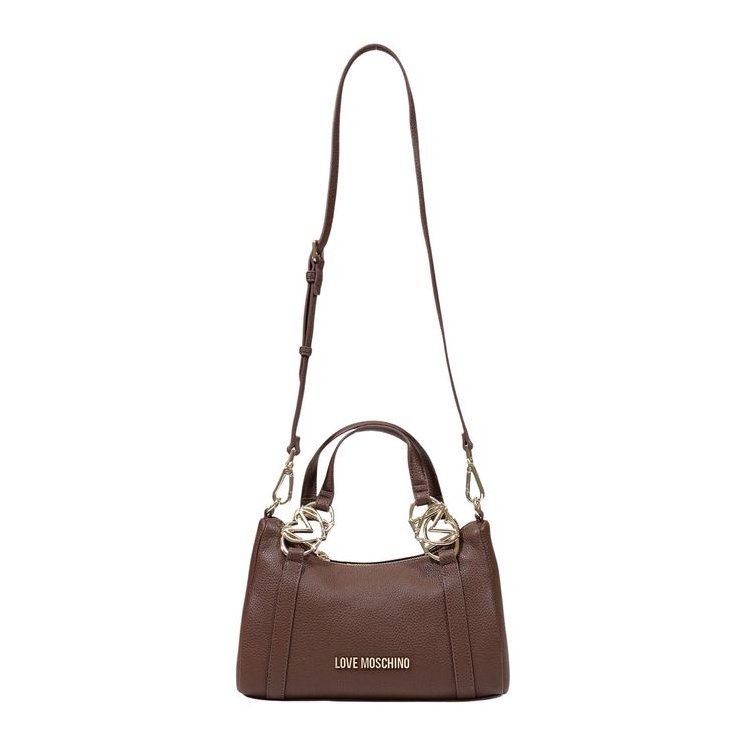 Love Moschino Pebbled Polyurethane Shoulder Bag — Brown, view 4