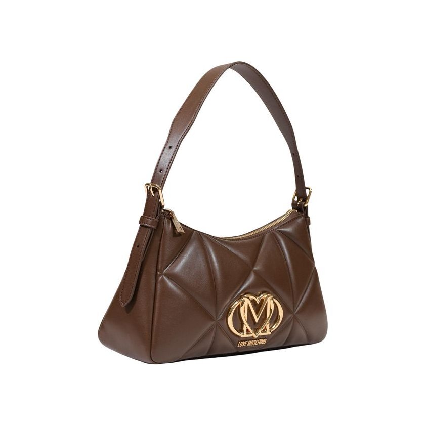 Love Moschino Quilted Polyurethane Shoulder Bag — Brown, view 2