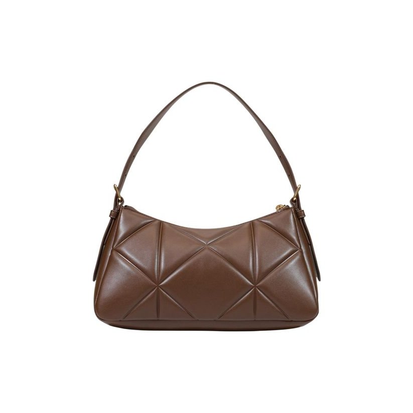 Love Moschino Quilted Polyurethane Shoulder Bag — Brown, view 3