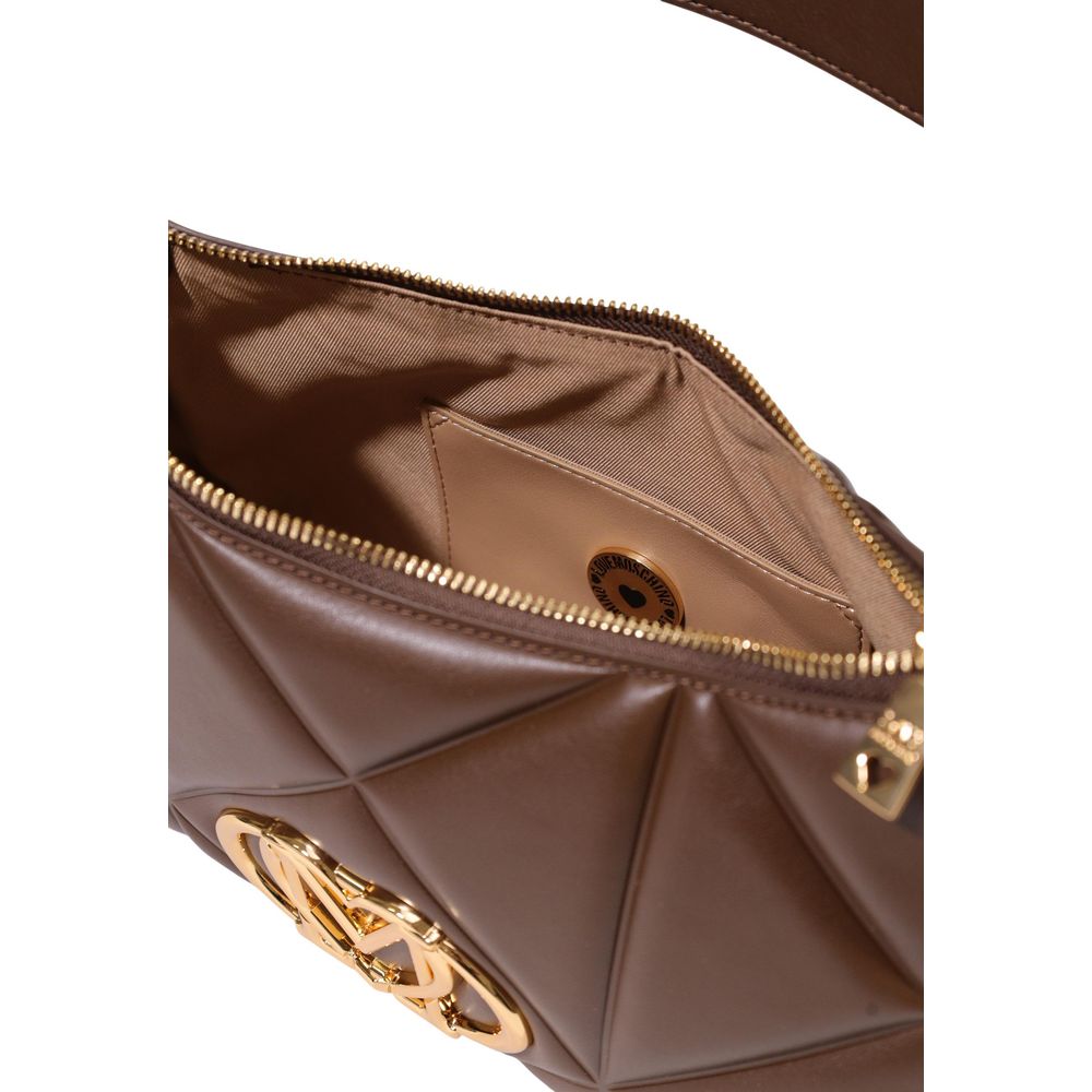 Love Moschino Quilted Polyurethane Shoulder Bag — Brown, view 5