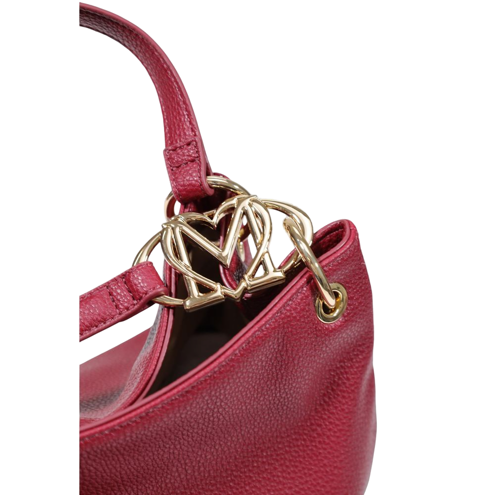 Love Moschino Textured Polyurethane Shoulder Bag — Red, view 5