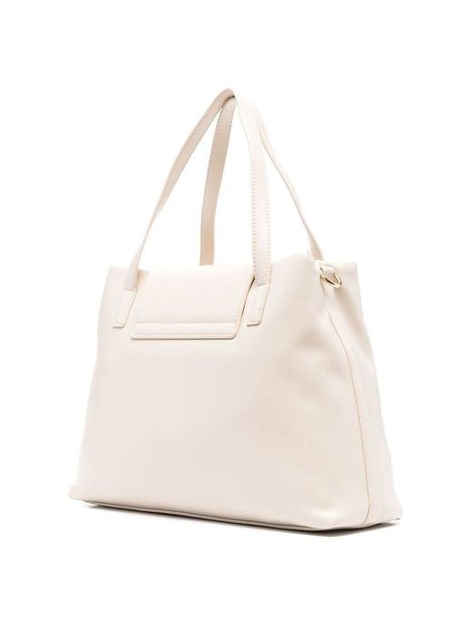 Love Moschino Structured Polyurethane Shoulder Bag — White by Love Moschino