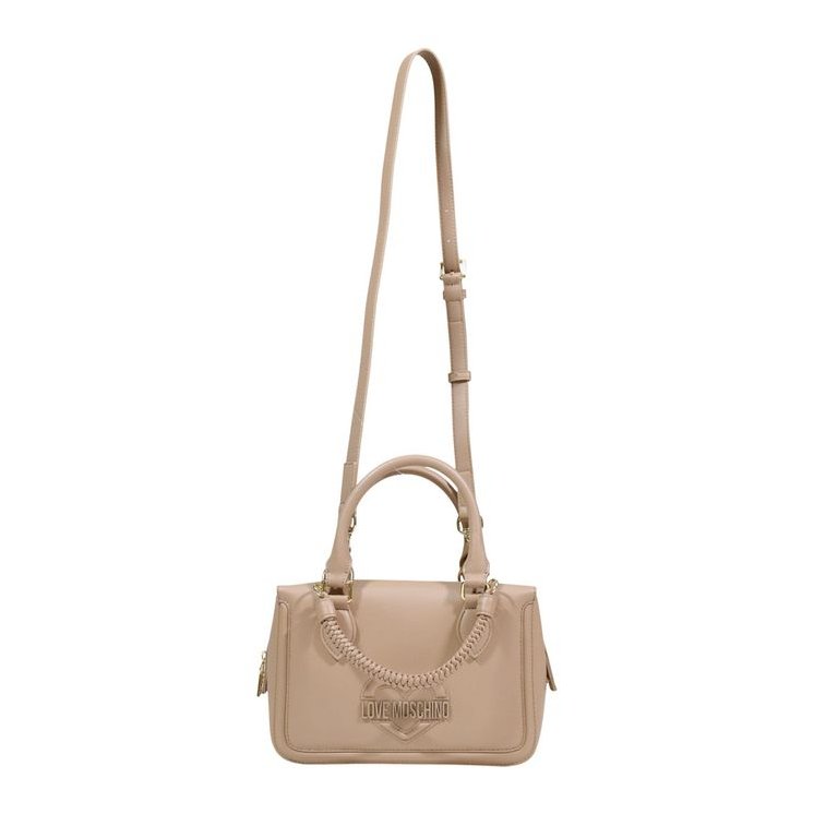 Love Moschino Embossed Logo Top Handle Bag — Beige, view 2