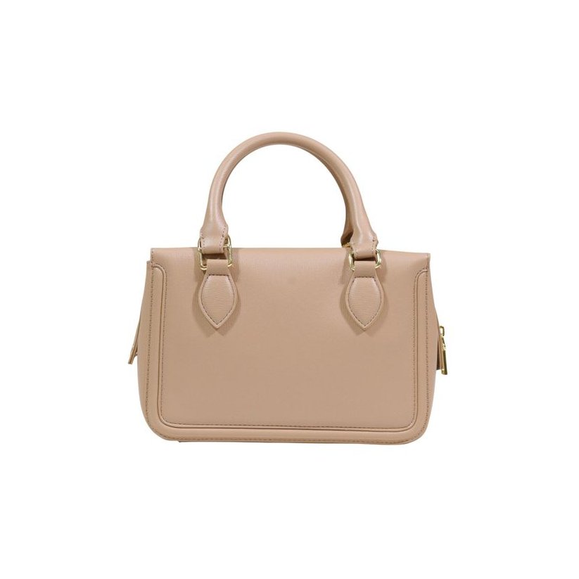 Love Moschino Embossed Logo Top Handle Bag — Beige, view 4