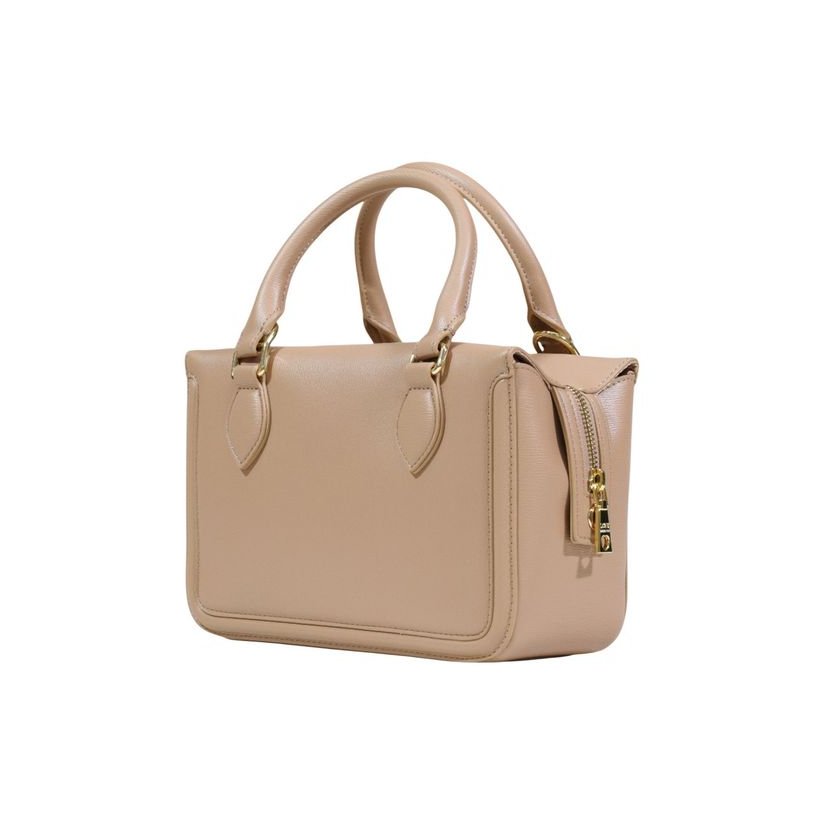 Love Moschino Embossed Logo Top Handle Bag — Beige, view 5