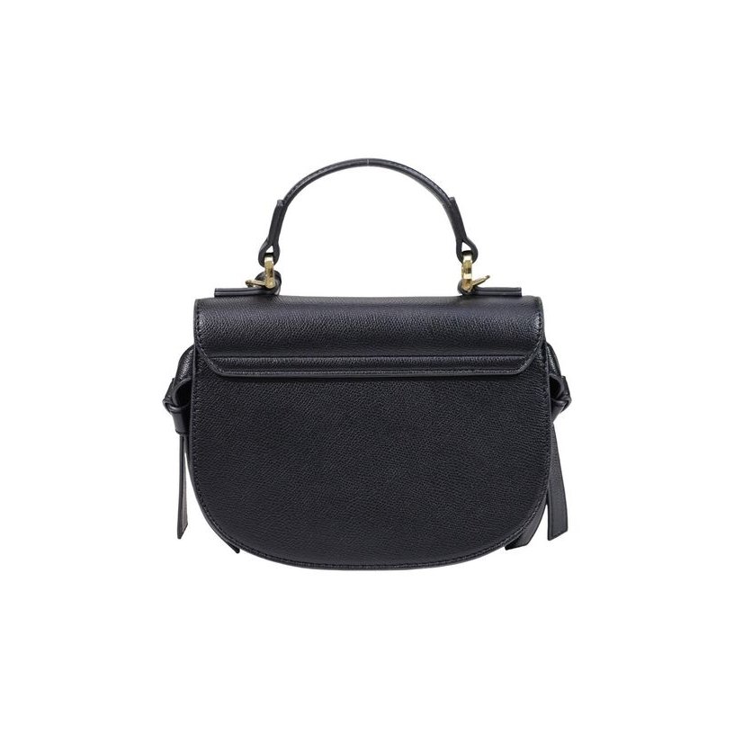 Love Moschino Structured Polyurethane Top Handle Bag — Black, view 3