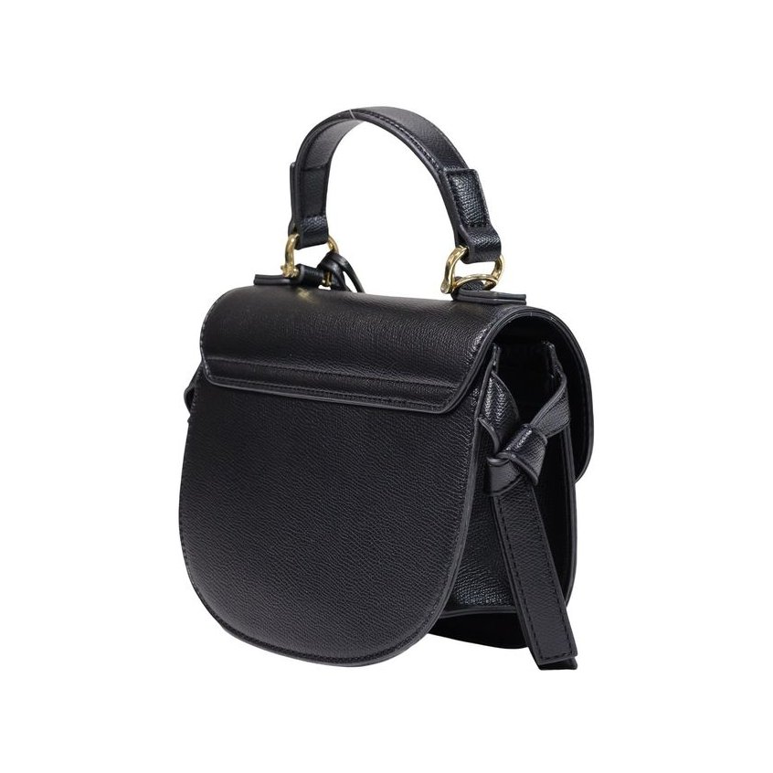 Love Moschino Structured Polyurethane Top Handle Bag — Black, view 4