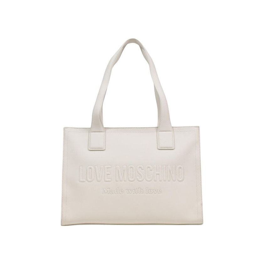 Love Moschino Embossed Logo Tote Bag — Beige by Love Moschino