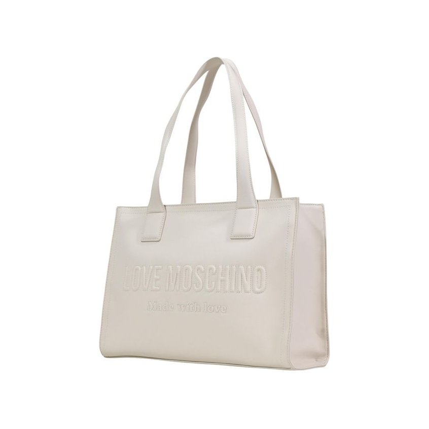 Love Moschino Embossed Logo Tote Bag — Beige, view 2