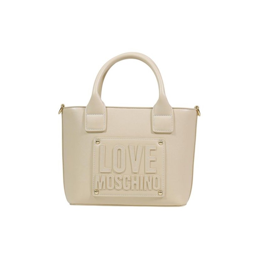 Love Moschino Embossed Logo Tote Bag — Beige by Love Moschino
