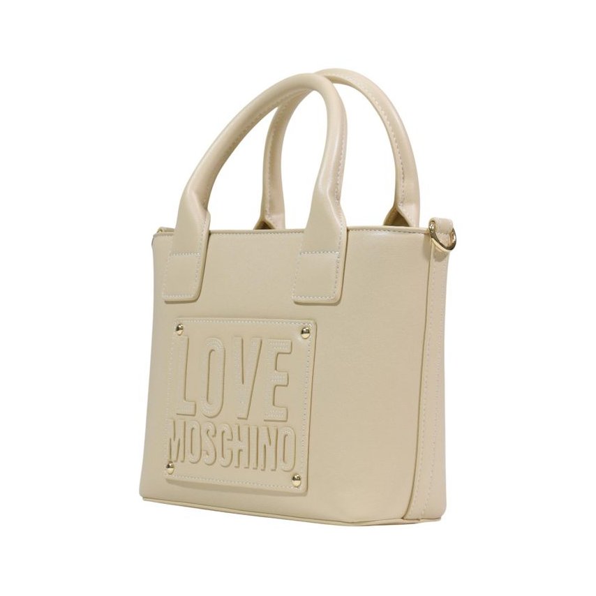 Love Moschino Embossed Logo Tote Bag — Beige, view 2