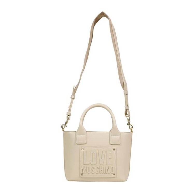 Love Moschino Embossed Logo Tote Bag — Beige, view 5