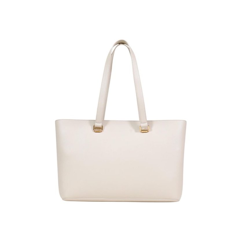 Love Moschino Heart-Embellished Polyurethane Tote Bag — Beige, view 2